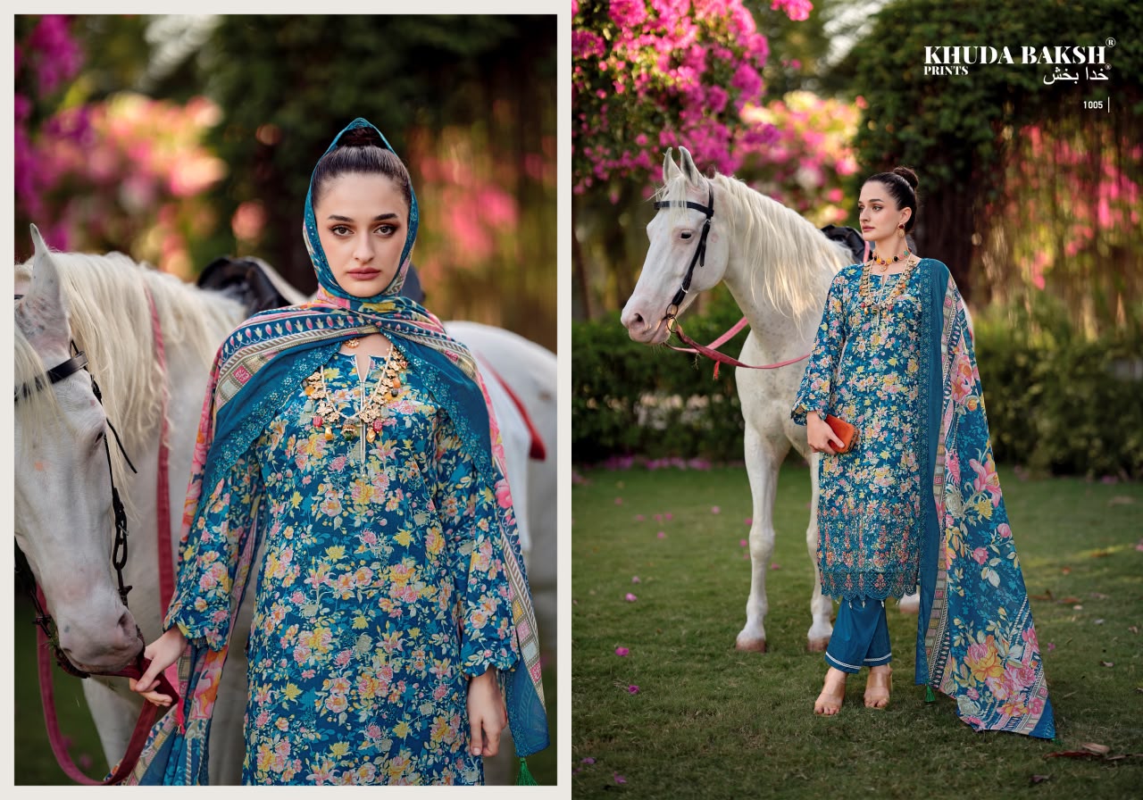 Haniya Hiba Khuda Baksh Prints Lawn Karachi Salwar Suits Manufacturer Ahmedabad