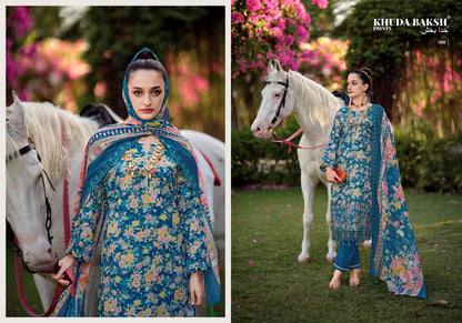 Haniya Hiba Khuda Baksh Prints Lawn Karachi Salwar Suits Manufacturer Ahmedabad