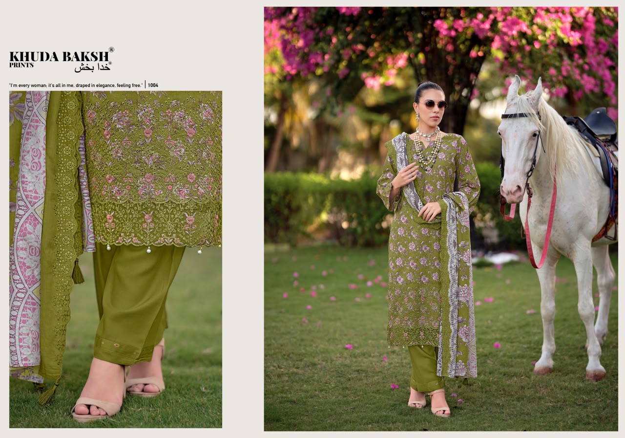 Haniya Hiba Khuda Baksh Prints Lawn Karachi Salwar Suits Manufacturer Ahmedabad