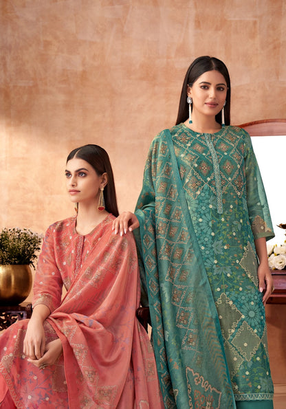 Haniya Sahiba Tm Simmer Tissue Plazzo Style Suits Supplier