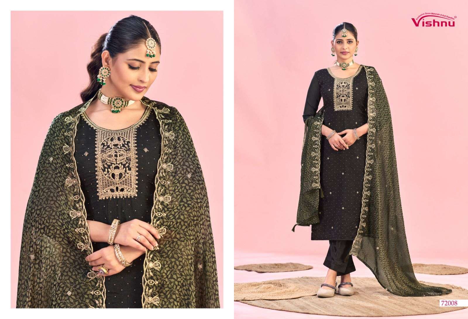 Haniya Vishnu Impex Moss Pant Style Suits Exporter India