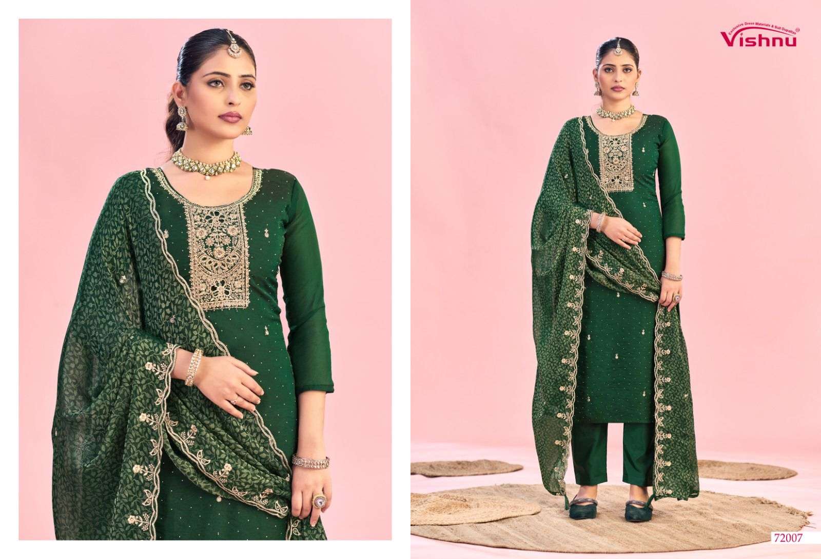 Haniya Vishnu Impex Moss Pant Style Suits Exporter India