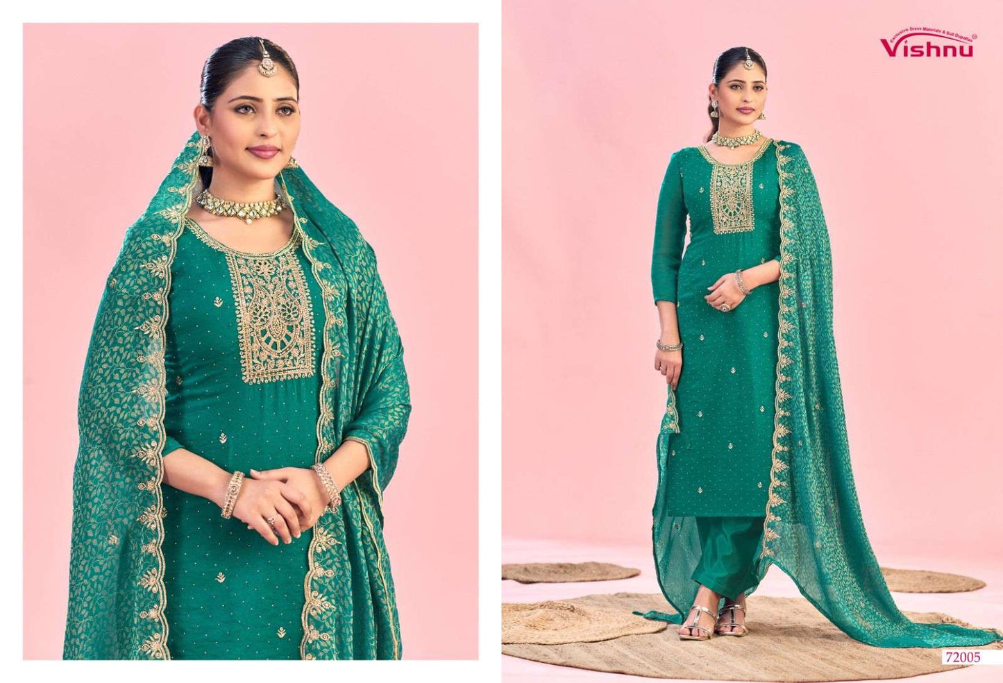 Haniya Vishnu Impex Moss Pant Style Suits Exporter India