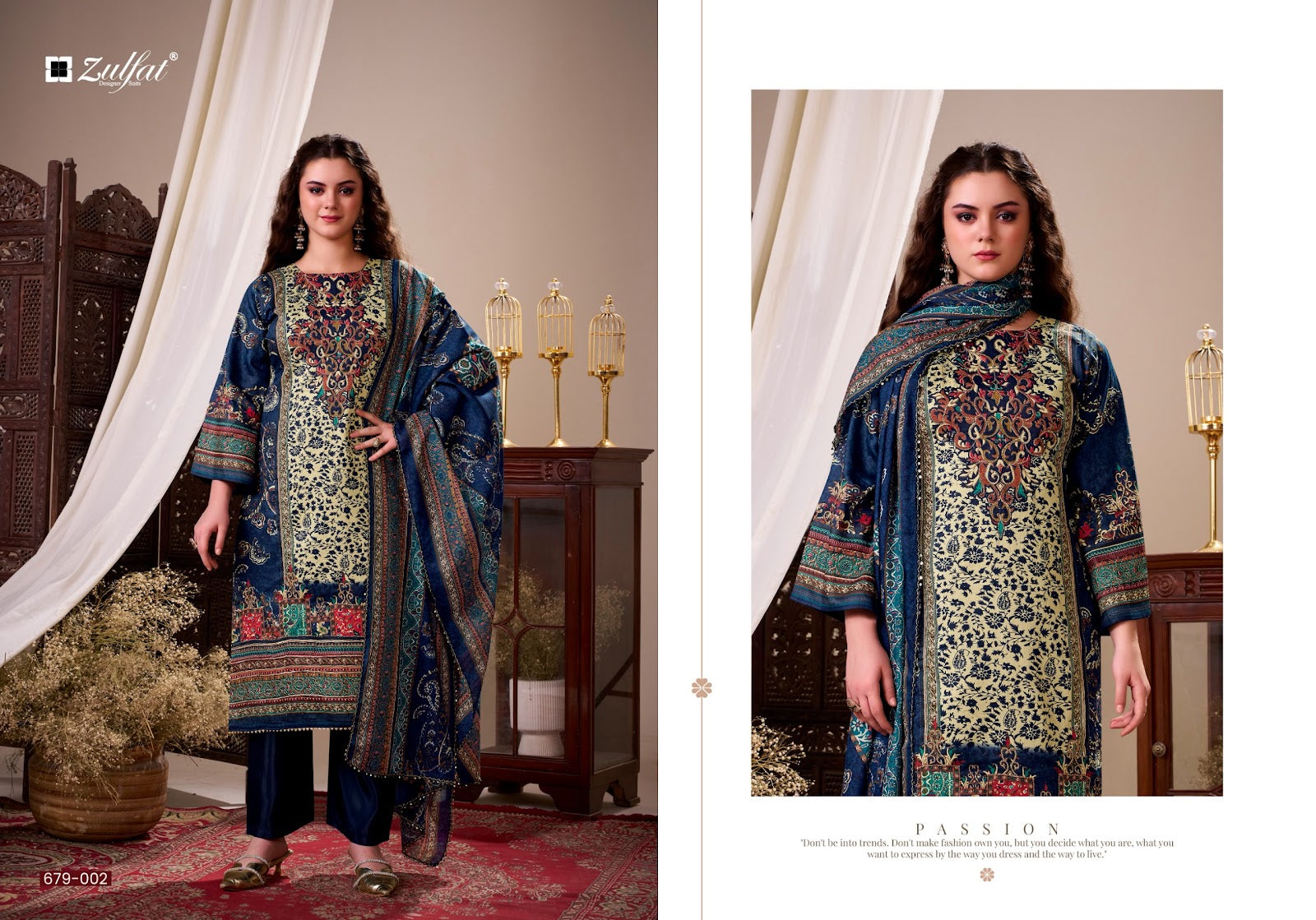 Haniya Zulfat Designer Jam Cotton Karachi Salwar Suits Exporter Gujarat