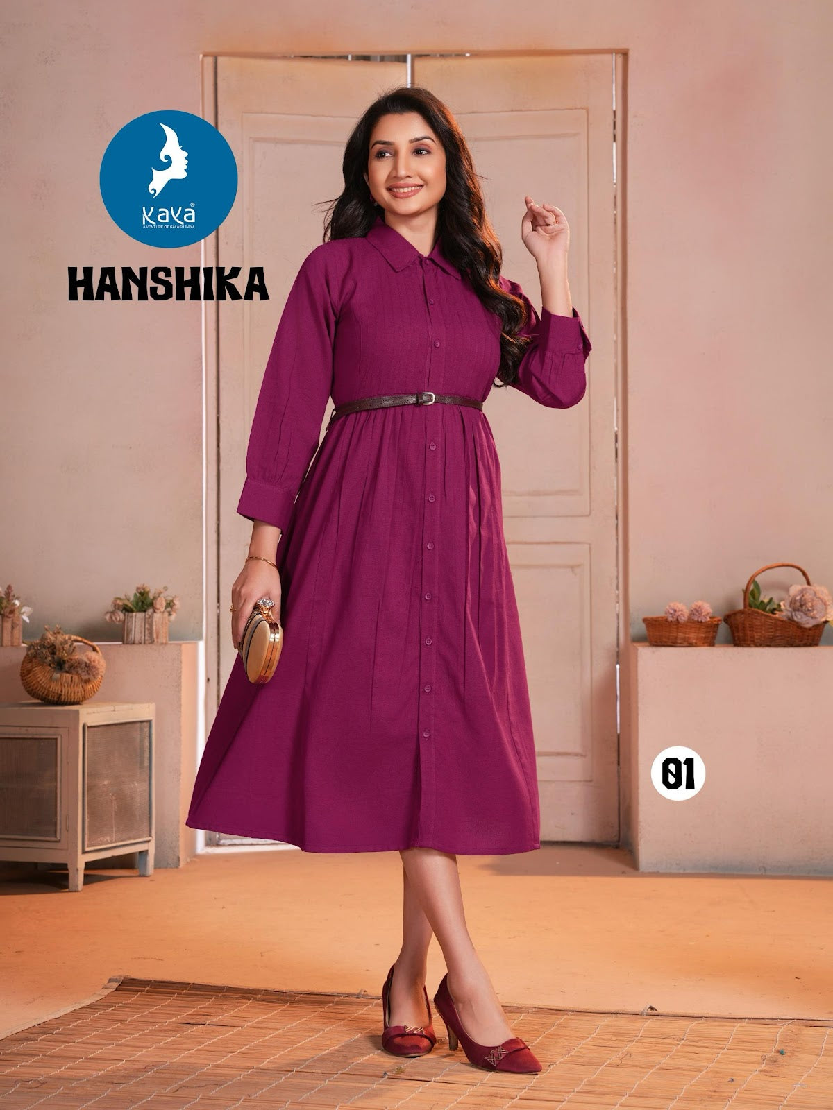 Hanshika Kaya Flex Cotton Midi Dress Wholesaler