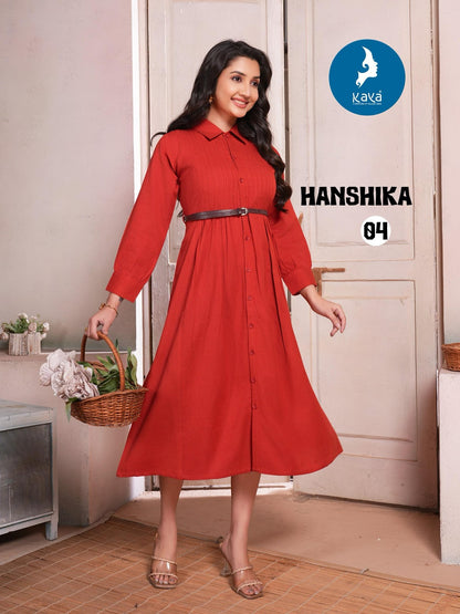 Hanshika Kaya Flex Cotton Midi Dress Wholesaler