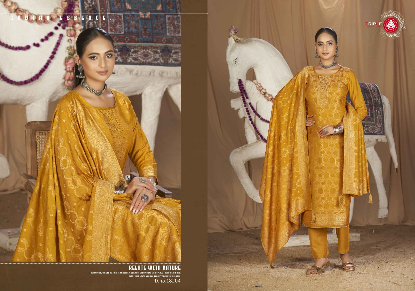 Hanshika Vol 4 Triple Aaa Viscose Muslin Pant Style Suits Exporter Ahmedabad