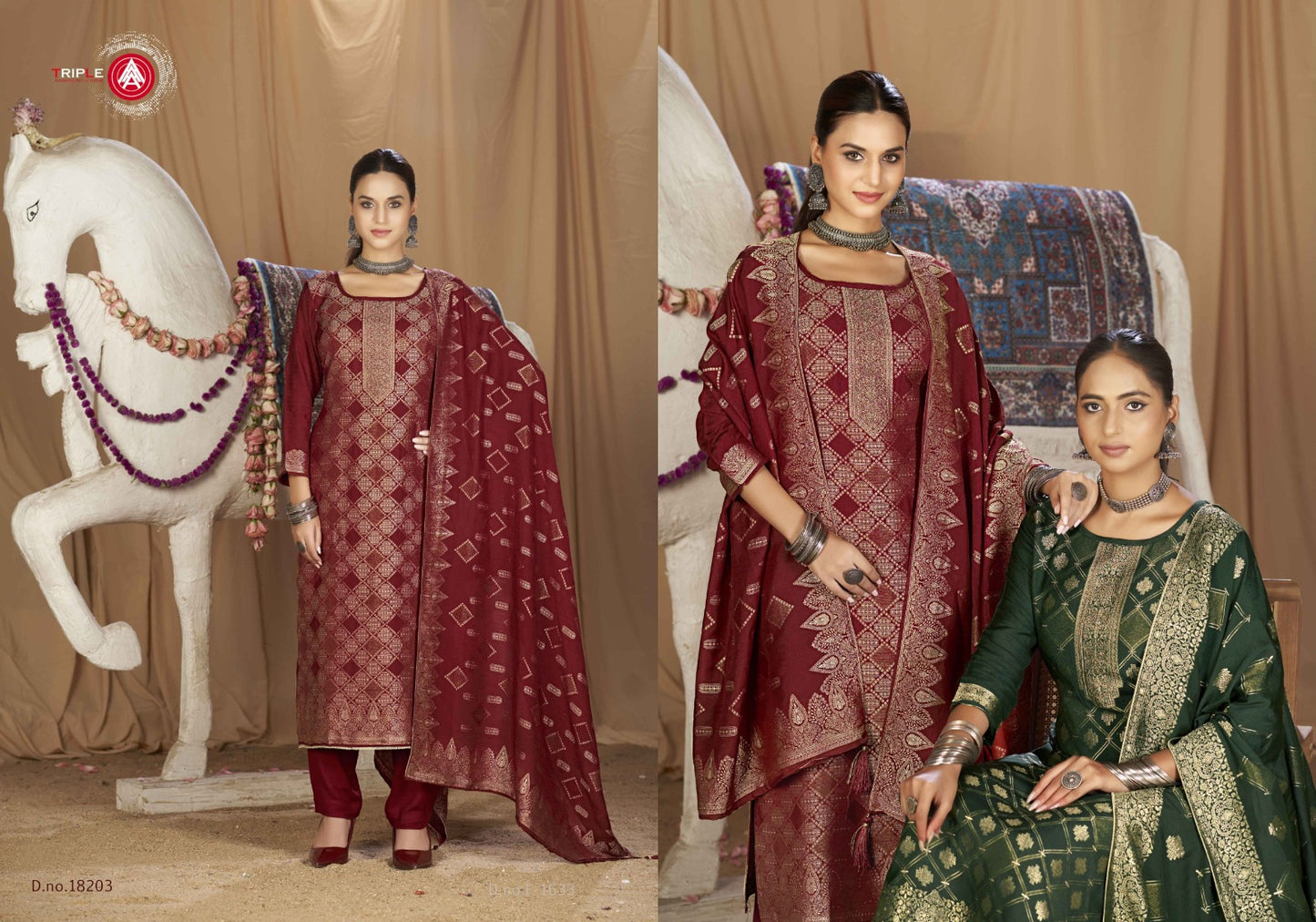 Hanshika Vol 4 Triple Aaa Viscose Muslin Pant Style Suits Exporter Ahmedabad