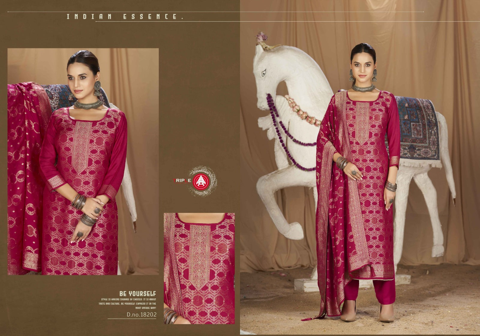 Hanshika Vol 4 Triple Aaa Viscose Muslin Pant Style Suits Exporter Ahmedabad