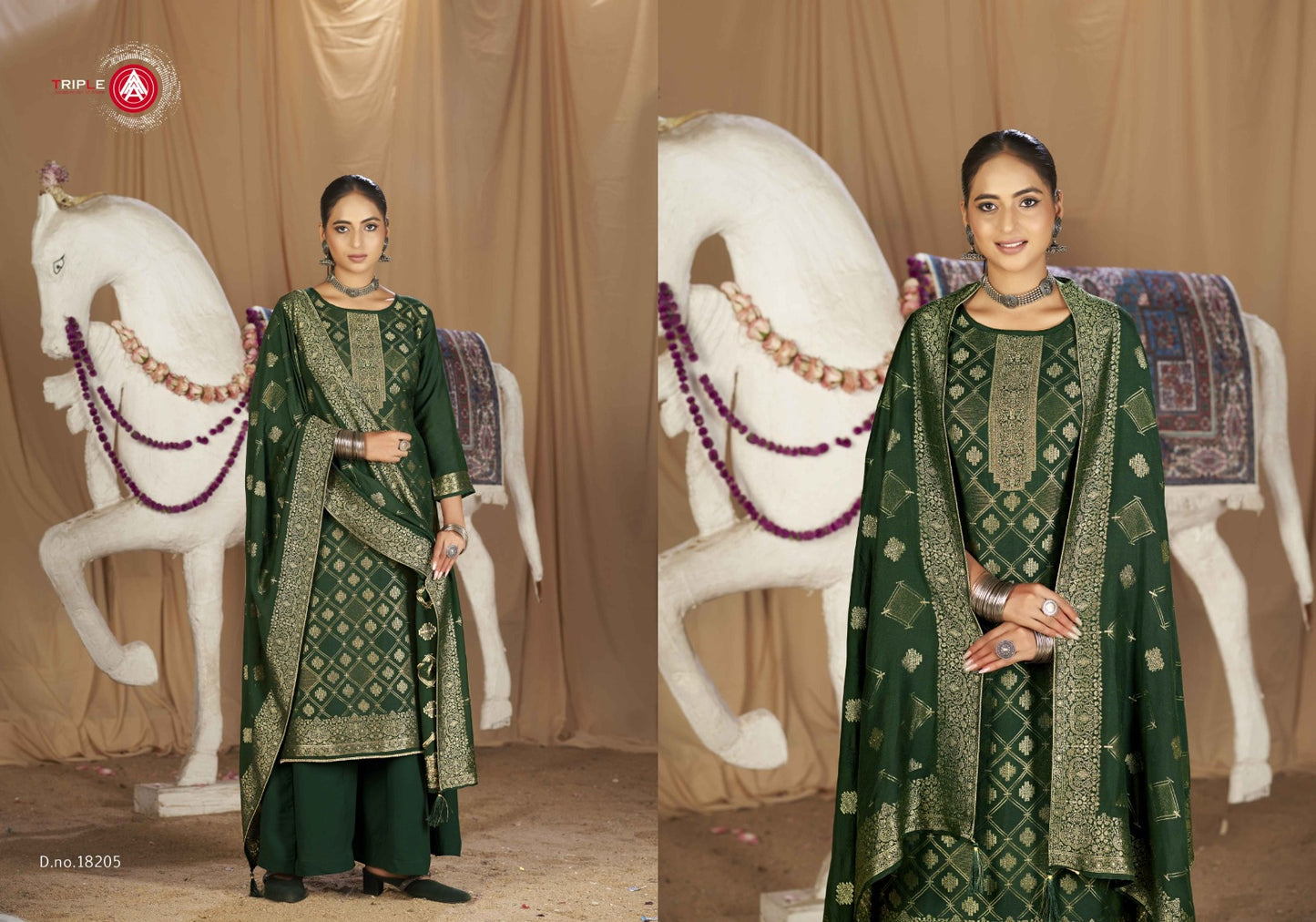 Hanshika Vol 4 Triple Aaa Viscose Muslin Pant Style Suits Exporter Ahmedabad