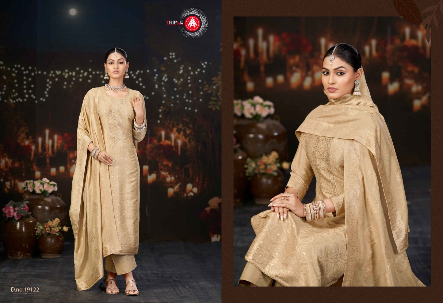 Hanshika Vol 6 Triple Aaa Muslin Jacquard Pant Style Suits Wholesaler Gujarat