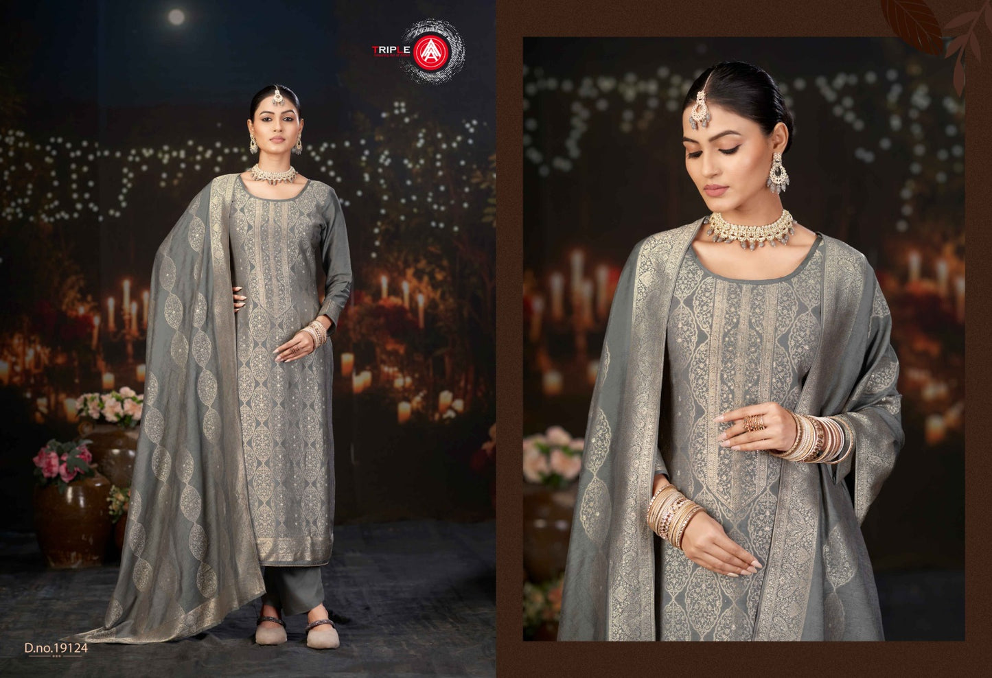 Hanshika Vol 6 Triple Aaa Muslin Jacquard Pant Style Suits Wholesaler Gujarat