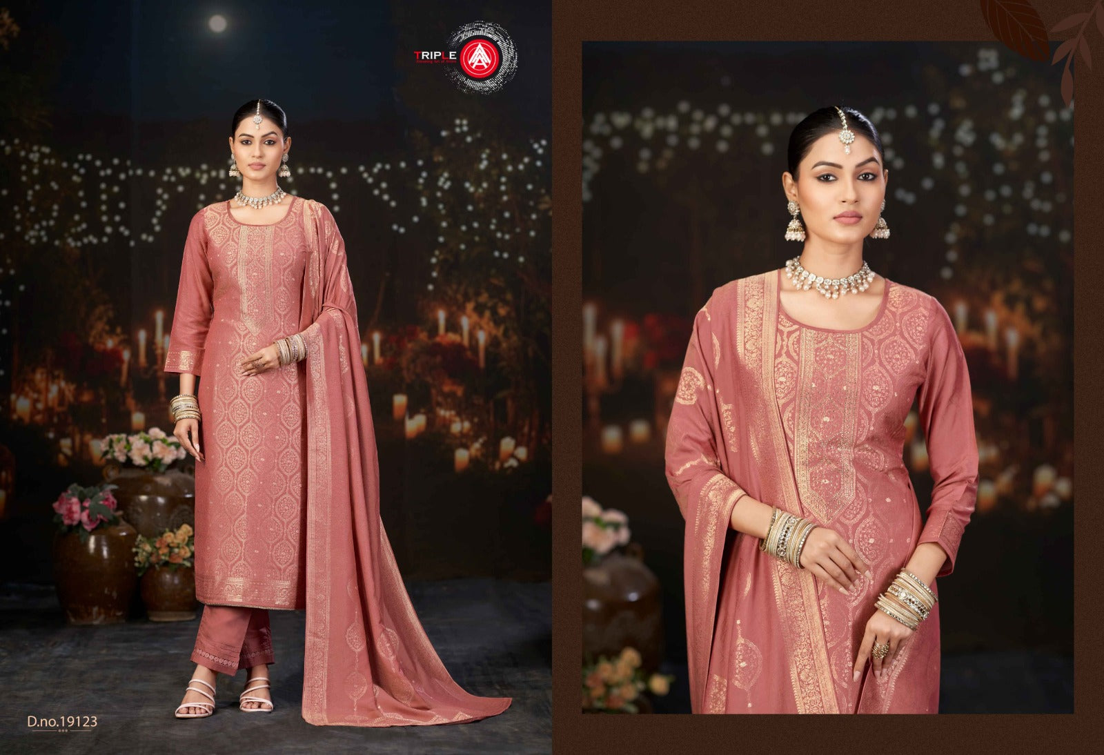 Hanshika Vol 6 Triple Aaa Muslin Jacquard Pant Style Suits Wholesaler Gujarat