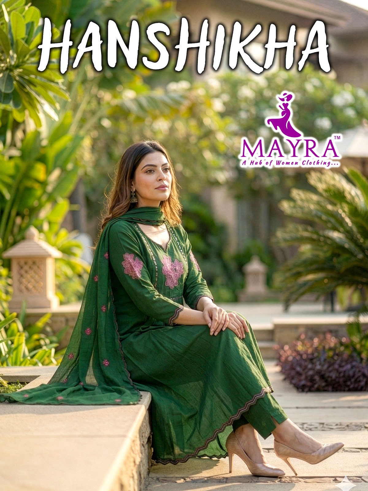 Hanshikha Mayra Chanderi Readymade Anarkali Suits Manufacturer India