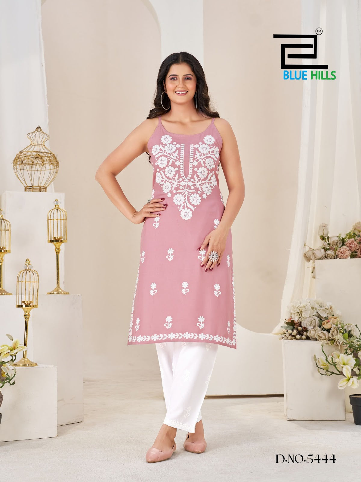 Hanshvi Blue Hills Rayon 14Kg Kurti Pant Set Supplier Gujarat
