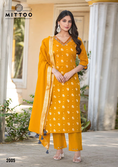 Hansika Mittoo Cotton Jacquard Readymade Pant Style Suits Wholesaler Ahmedabad