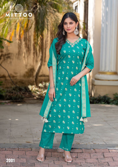 Hansika Mittoo Cotton Jacquard Readymade Pant Style Suits Wholesaler Ahmedabad