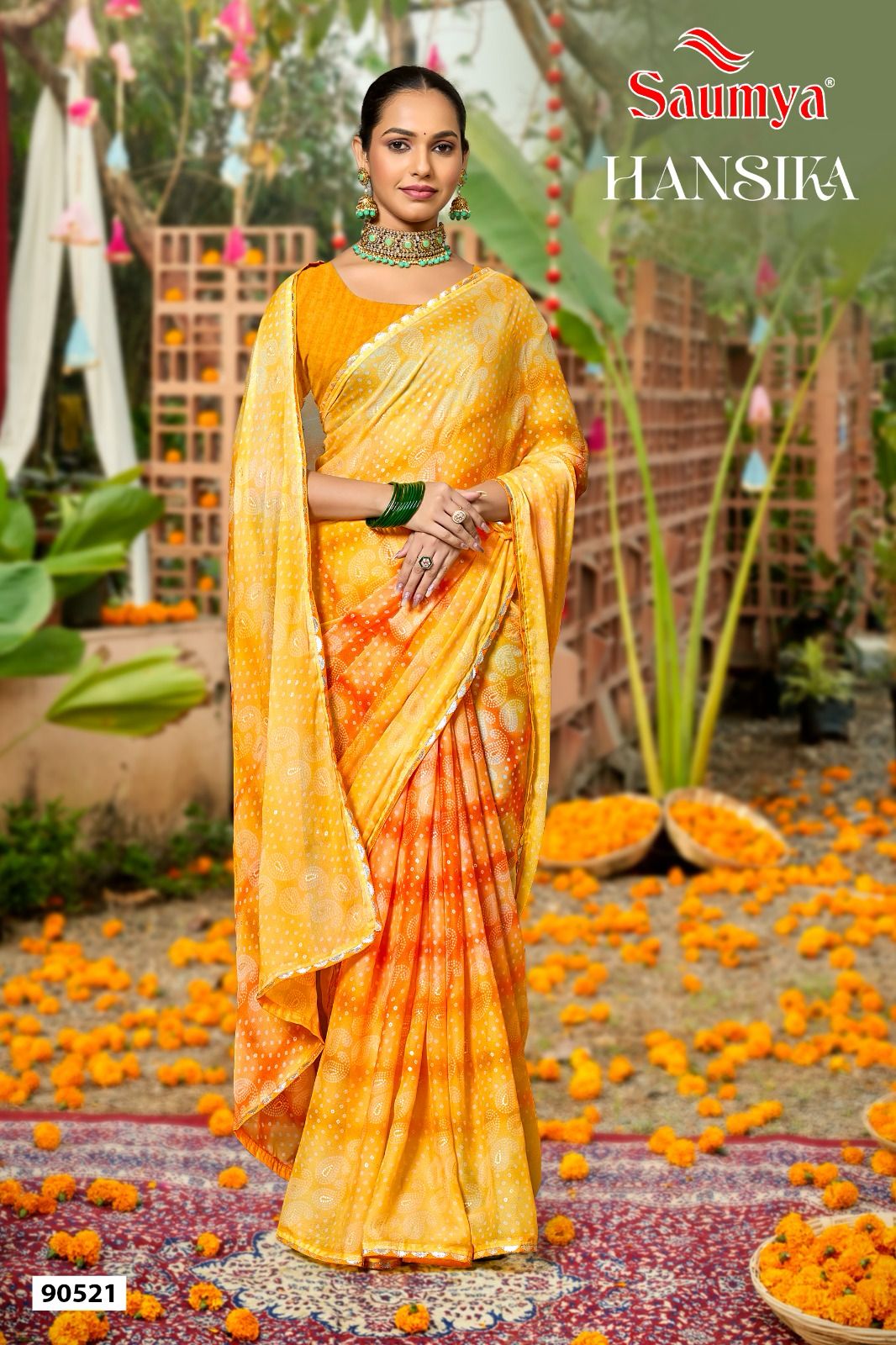 Hansika Saumya Georgette Sarees Manufacturer Gujarat