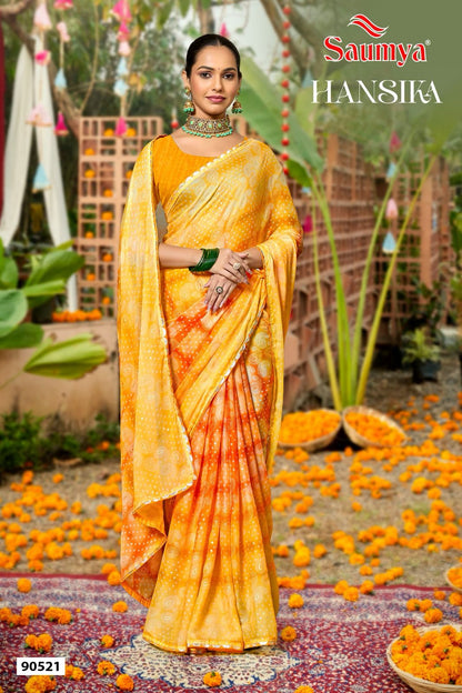 Hansika Saumya Georgette Sarees Manufacturer Gujarat
