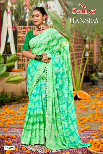 Hansika Saumya Georgette Sarees Manufacturer Gujarat
