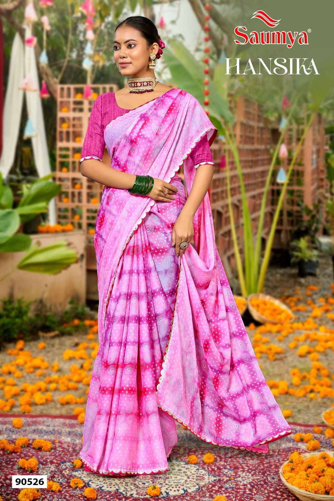 Hansika Saumya Georgette Sarees Manufacturer Gujarat