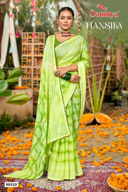 Hansika Saumya Georgette Sarees Manufacturer Gujarat