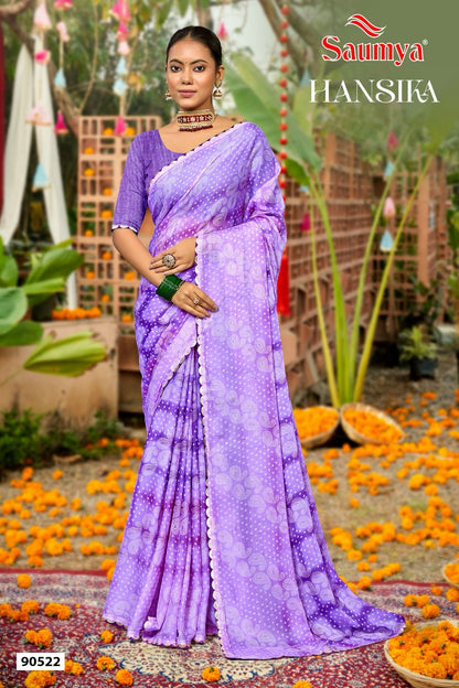 Hansika Saumya Georgette Sarees Manufacturer Gujarat