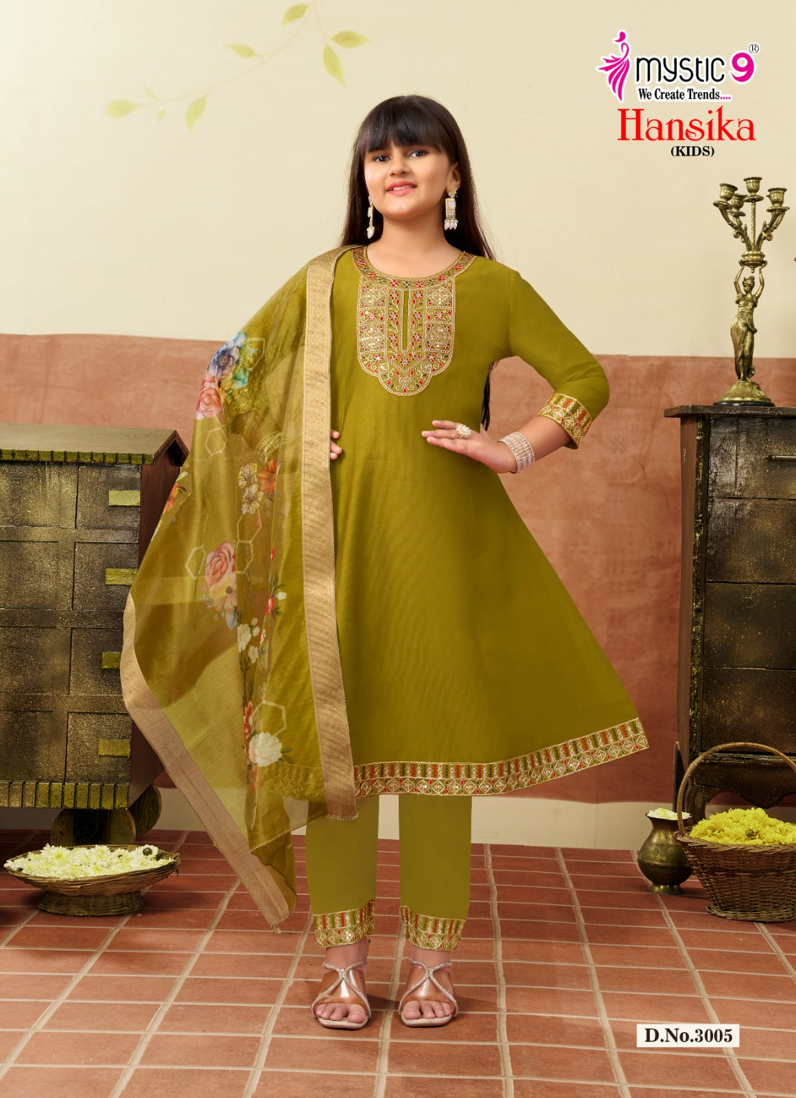 Hansika Vol 3 Mystic 9 Gadwal Girls Readymade Pant Suits Manufacturer India