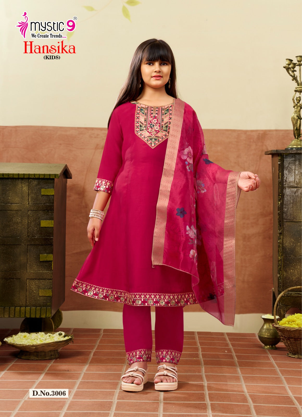 Hansika Vol 3 Mystic 9 Gadwal Girls Readymade Pant Suits Manufacturer India