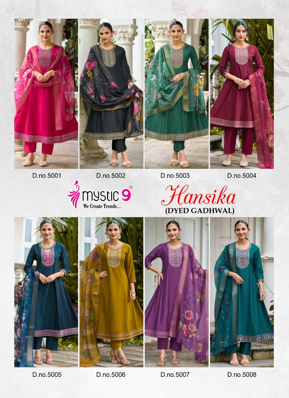 Hansika Vol 5 Mystic 9 Gadwal Readymade Anarkali Suits Supplier Gujarat