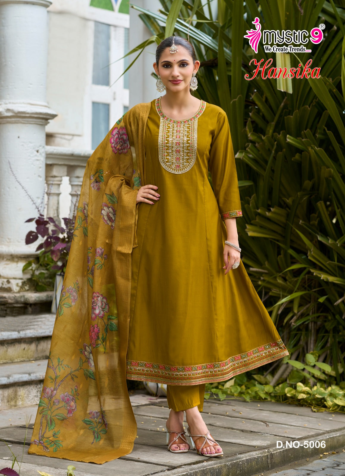 Hansika Vol 5 Mystic 9 Gadwal Readymade Anarkali Suits Supplier Gujarat
