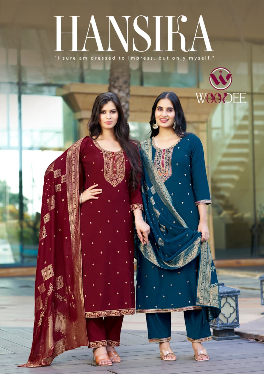 Hansika Woodee Vatican Readymade Pant Style Suits Wholesaler Gujarat