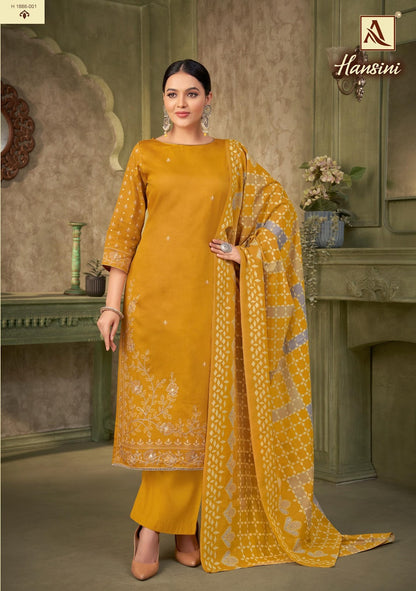 Hansini Alok Pure Zam Pant Style Suits Manufacturer
