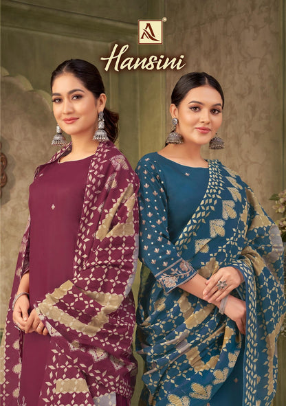 Hansini Alok Pure Zam Pant Style Suits Manufacturer
