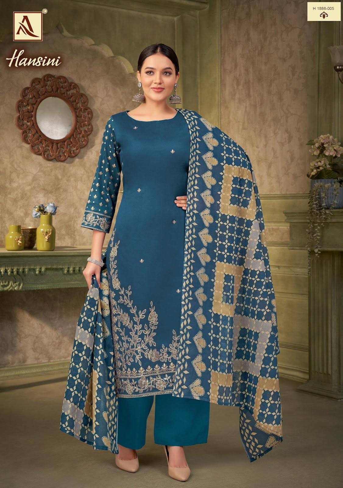 Hansini Alok Pure Zam Pant Style Suits Manufacturer