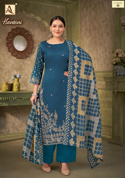 Hansini Alok Pure Zam Pant Style Suits Manufacturer