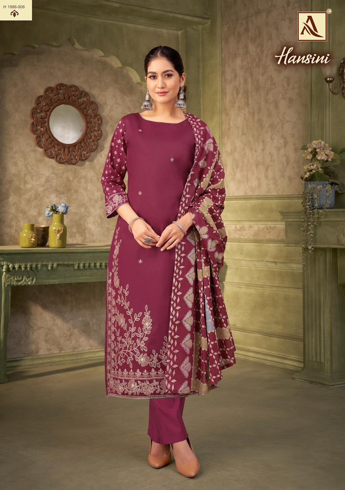 Hansini Alok Pure Zam Pant Style Suits Manufacturer