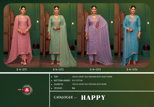 Happy Triple Aaa Georgette Pant Style Suits Exporter Ahmedabad