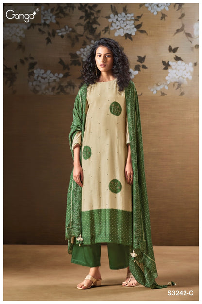 Harina 3242 Ganga Bemberg Silk Plazzo Style Suits Exporter Ahmedabad