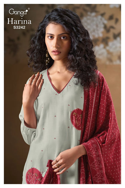 Harina 3242 Ganga Bemberg Silk Plazzo Style Suits Exporter Ahmedabad