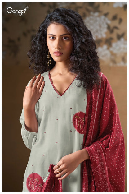 Harina 3242 Ganga Bemberg Silk Plazzo Style Suits Exporter Ahmedabad