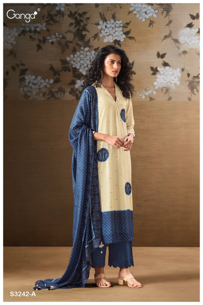 Harina 3242 Ganga Bemberg Silk Plazzo Style Suits Exporter Ahmedabad