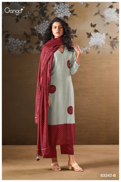 Harina 3242 Ganga Bemberg Silk Plazzo Style Suits Exporter Ahmedabad