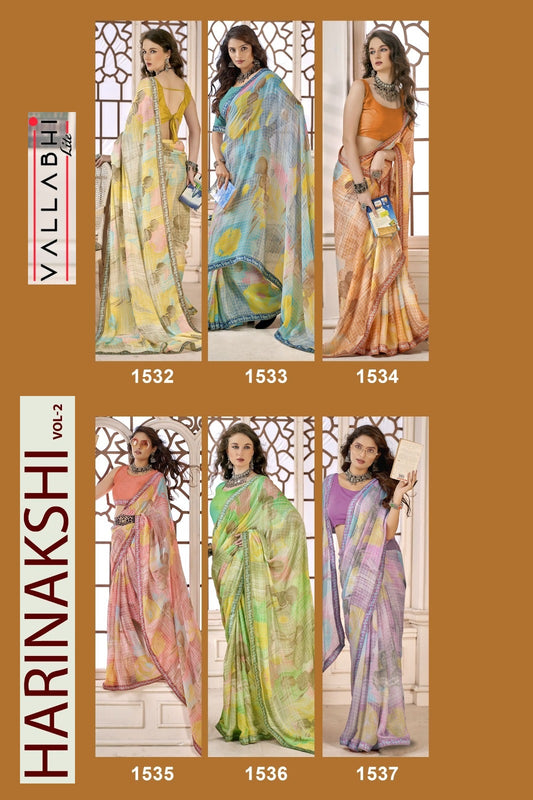 Harinakshi Vol 2 Vallabhi Lite Chiffon Sarees Manufacturer India