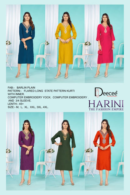 Harini Deecee Long Straight Kurti Manufacturer India