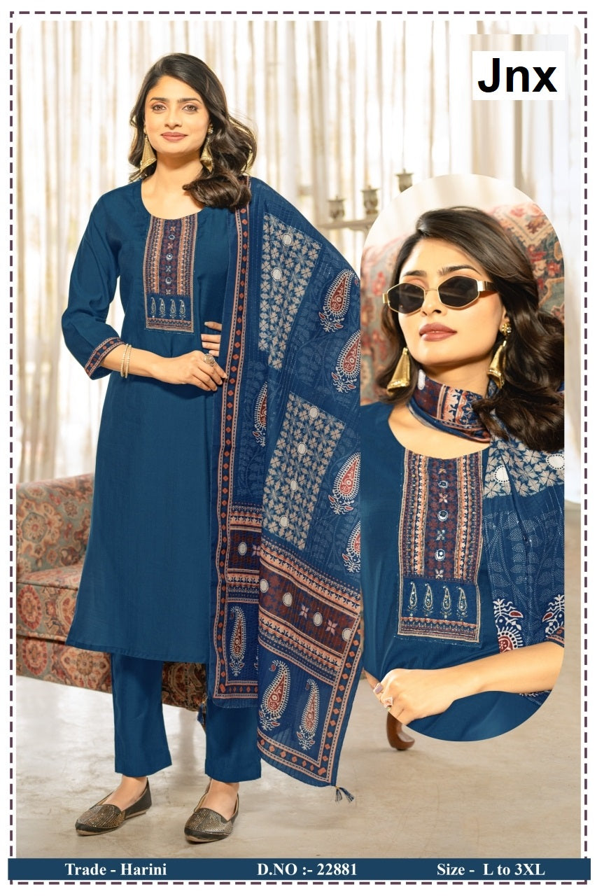 Harini Jnx Berlin Readymade Pant Style Suits Wholesaler Ahmedabad
