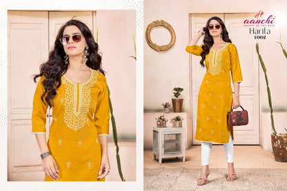 Harita Aanchi Vatican Straight Cut Kurtis Supplier Ahmedabad