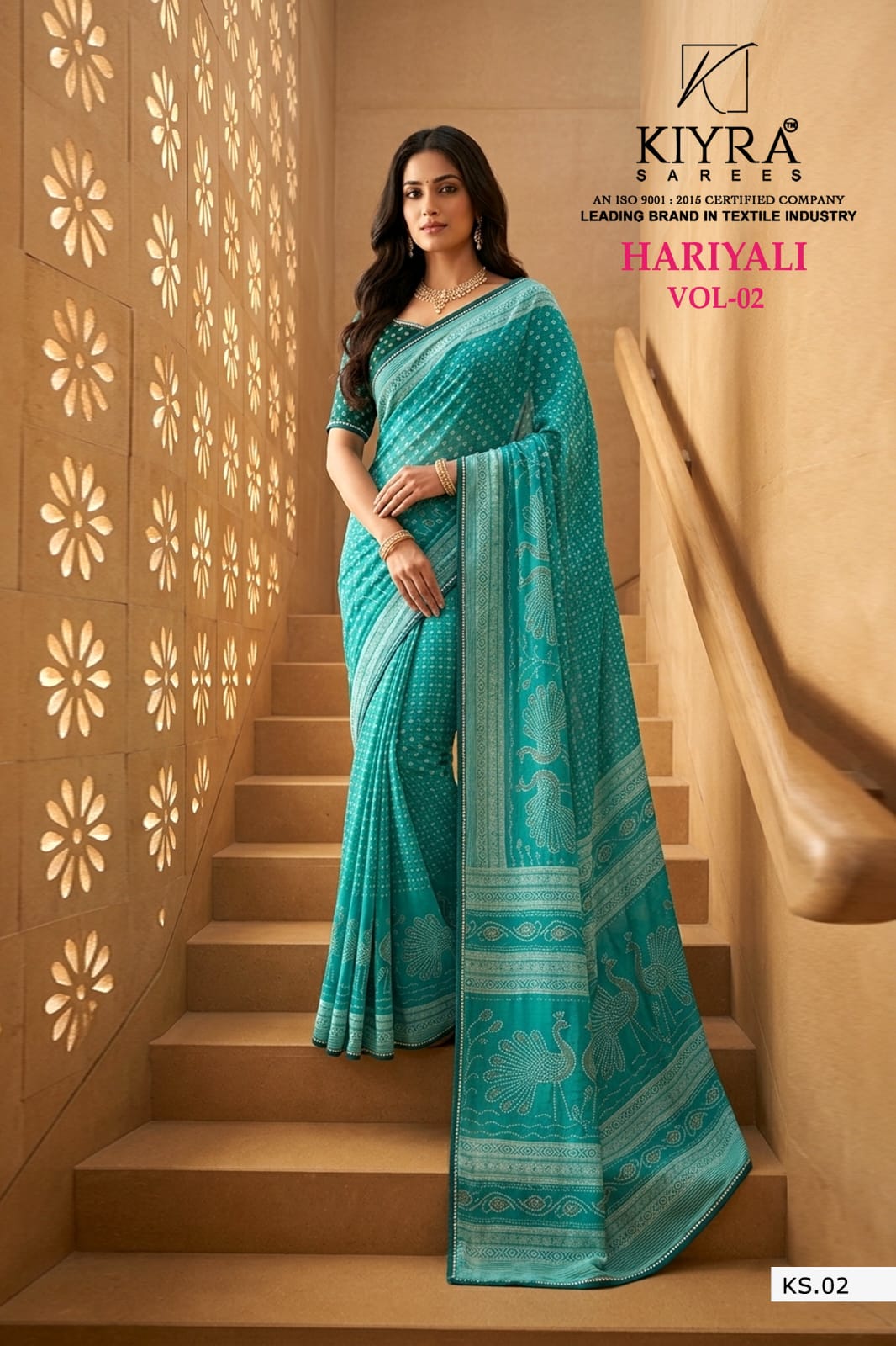 Hariyali Vol 2 Kiyra Dull Moss Sarees Wholesaler Ahmedabad