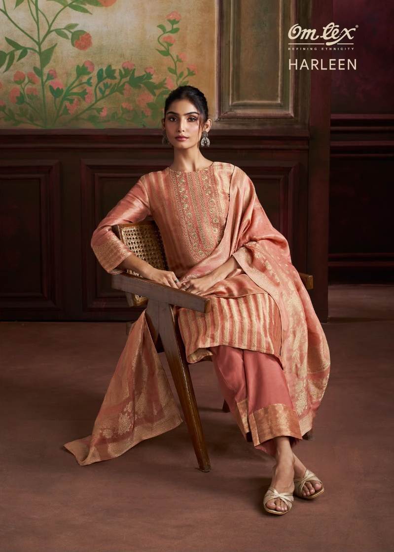 Harleen Omtex Silk Jacquard Pant Style Suits Supplier Gujarat