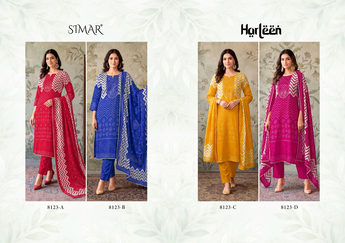 Harleen Simar Viscose Gaji Pant Style Suits Wholesale Price